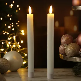 MARELIDA LED Stabkerzen 24 cm 2 St. weiß