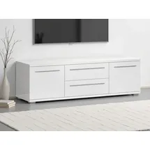 PLACES OF STYLE Lowboard PLACES OF STYLE "Piano TV-Kommode in Breite 165 oder 180 cm mit Soft-Close-Funktion", weiß (weiß hochglanz), B:165cm H:46,2cm T:45,2cm, Spanplatte, Sideboards, Lowboard, Hochglanz UV-lackiert, Br 180 cm mit versch. Tür- und Schubkastenmaße