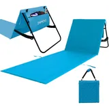 24MOVE Strandmatte Klappbar Mit Rückenlehne&Tasche - Mit Gurt - Liegematte Blau