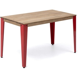 BOX Furniture Lunds Studio Tisch 120x60x75cm Rot in massivem Kiefernholz mit Vintage-Industrie-Stil beenden Box Möbel