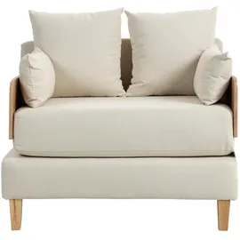 [en.casa] Schlafsessel Seinlus Polyester 81 x 88 x 68 cm Beige mit Kissen