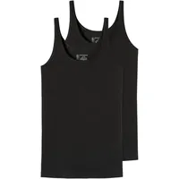 SCHIESSER - 95/5 Organic - Träger-Top - 2er Pack (50 Schwarz) - 44 Große Größen