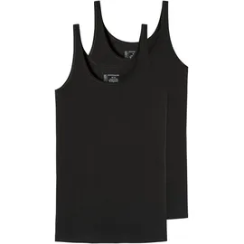 SCHIESSER - 95/5 Organic - Träger-Top - 2er Pack (50 Schwarz) - 44 Große Größen