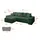 altdecor Ecksofa Cord mit Schlaffunktion 2-Sitzer Grün