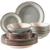 Mäser Tafelservice Lumaca, Blaugrau, Keramik, 18-teilig, Essen & Trinken, Geschirr, Geschirr-Sets, Tafelservice