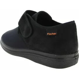Fischer Schuhe Unisex-Klett-Hausschuh für Herren, Schwarz 48 EU