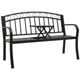 vidaXL Gartenbank mit Tisch Schwarz 120 cm Stahl