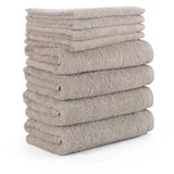 Möve Handtuch Set »Superwuschel 100% Premium Cotton Baumwolle, 8 tlg., Walkfrottier, Made in Germany, Handtuch Set mit Bordüre, einfarbig, weich weiß
