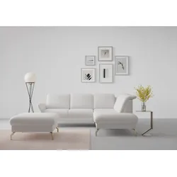 Ecksofa SIT & MORE "Fashion L-Form", silber, B:250cm H:84cm T:207cm, Sofas, wahlweise mit Kopfteilverstellung, Vorziehsitz, motorisch, Nickelfüße