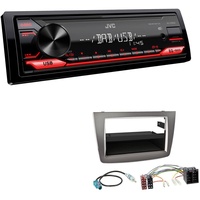 JVC KD-X182DB 1-DIN Media Autoradio AUX-In USB DAB+ mit Einbauset für Alfa Romeo Mito dunkelsilber