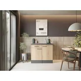 Respekta Buffetschrank Oliver 100 x 90 x 60 cm Grau/Grün