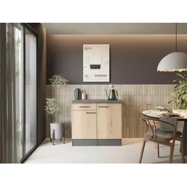Respekta Buffetschrank Oliver 100 x 90 x 60 cm Grau/Grün