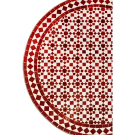Marrakesch Orient & Mediterran Interior Albaicin Mosaiktisch Ø 100 x 75 cm Bordeaux/Natur