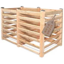 Gartenwelt Riegelsberger Moderner Komposter Duo ca. 100x193 cm Höhe 100 cm aus Lärchenholz Massivholz Steckkomposter Kompostsilo Holz Stecksystem
