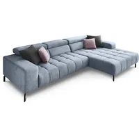 die planbar Ecksofa »MP-IN18022 L-Form«, mit Kopfteilverstellung & Zierkissen, optional Sitztiefenverstellung, blau