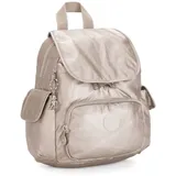 Kipling City Pack Mini Rucksack, Metallic Glow Silber