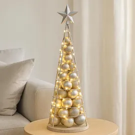 Mendler Deko-Baum HWC-O91, Weihnachtsbaum Schmuckbaum Weihnachtsdeko Christbaum zum Beschmücken, Metall 90cm ~ silberfarben