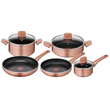 Lagostina 010255600008 Ramata Antihaftbeschichtetes Kochgeschirr-Set, Aluminium, Kupferfarben