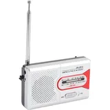 Portable Radio AM FM, Kompaktes Transistorradio mit Lautsprecher & Kopfhöreranschluss, Batteriebetrieben für Zuhause und Outdoor (Silber Rot)