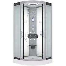 AcquaVapore D58-00M0 Komplettdusche 80 x 80 cm rechts weiß Sicherheitsglas ESG