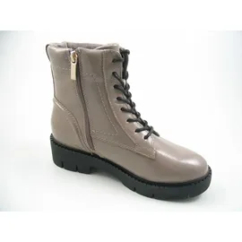 TAMARIS COMFORT Damen Stiefeletten zum Schnüren aus Leder Plateau Comfort Fit, Braun (Taupe - 38 EU