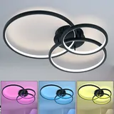 ETC Shop Smart Home Deckenleuchte Deckenlampe Smart Deckenlampe App steuerbar, dimmbar Fernbedienung, 1x Smart Rgb Led 36w 3000lm 3000-6000k, L79 cm