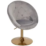 KADIMA DESIGN Loungesessel Samt / Gold Design Drehstuhl, Clubsessel in Grau | Gr.: onesize