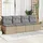vidaXL Gartensofa mit Kissen 4-Sitzer Beige Poly Rattan