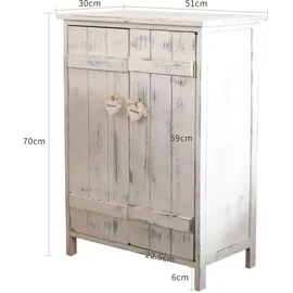 Mobili Rebecca Kommode, weiß Shabby 78x51x30