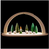 Seiffener Volkskunst | LED Lichterbogen Schwibbogen 42x21cm | Original Erzgebirgische Volkskunst | 15383 | Weihnachten Weihnachtsbogen | Schäferwichtel
