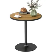 Homcom Esstisch, Runder Küchentisch, Moderner Esszimmertisch mit Holzoptikplatte für