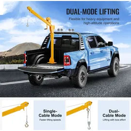 Vevor Pick Up Kran, 499 kg Traglast, zusammenklappbarer LKW-Kran mit 499 kg Winde, Ladekran aus Stahl, Werkstattkran 360° schwenkbar, Hebekran zum Heben von Gütern auf der Baustelle, in der Fabrik