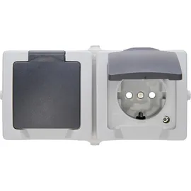 Kopp Klappdeckelsteckdose 2-fach Grau