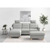 sit&more Ecksofa »Farö L-Form«, inklusive Federkern, wahlweise mit Bettfunktion und Bettkasten, weiß