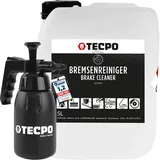 TECPO Bremsenreiniger, 5 Liter Teilereiniger mit Sprühflasche, 1 Liter