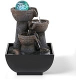 Dyna-Living Tischbrunnen mit Rollender Kugel, Tischplatte Zimmerbrunnen Wasserfall Brunnen für Indoor Wasserbrunnen für Home Office Decor, Polyresin