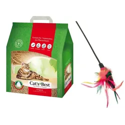 Cat's Best Eco Plus / Original Katzenstreu 10l /4,3kg+TRIXIE Spielstab Spielzeug für Katze 50 cm