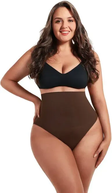 Feelingirl Slips, nahtlos, sofort glattend, geformt, mit niedrig gesetztem Bund, M/L, braun