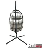 Hti-Living Hängesessel Rica Deluxe Grau/Schwarz