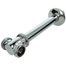 tecuro Ø 32 mm für Doppelwaschbecken - Kürzbares Messingrohr mit Mittelsteg und Wandrosette