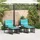 vidaXL Gartenmöbel Set 11-tlg. Schwarz/Türkis