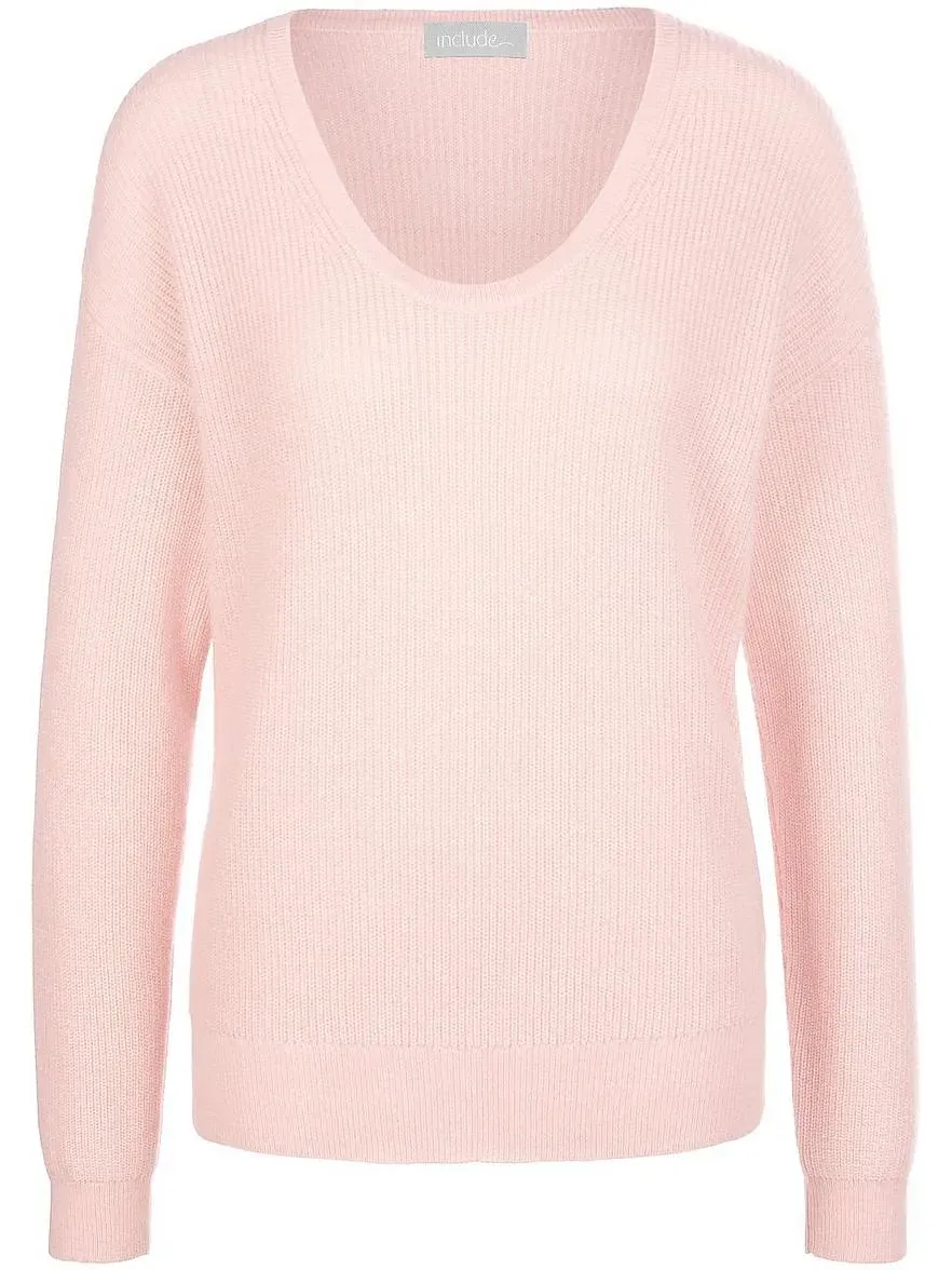Rundhals-Pullover aus Seide und Kaschmir include orange, 42