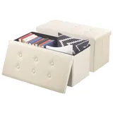 Infactory Sitzbank Truhenbank Beige 80 l