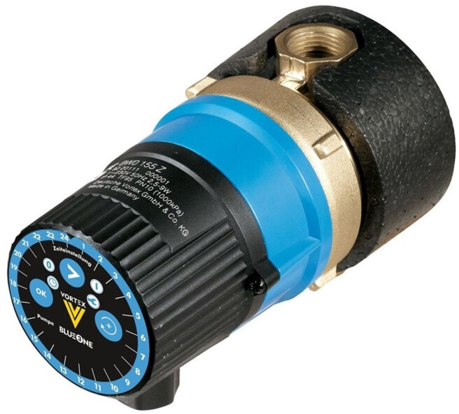 Vortex Brauchwasserpumpe BWO 155 R Z BLUEONE mit Zeitschaltuhr ohne Verschraubung