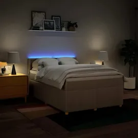 vidaXL Boxspringbett 140 x 200 cm Creme