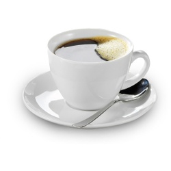 Esmeyer Kaffeetassen 6er Set, Tasse aus weißem, schweren Porzellan mit Untertassen, Henkelform rund, Höhe: 6,5 cm