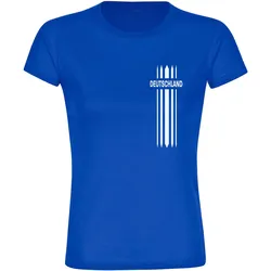 multifanshop Damen T-Shirt - Deutschland - Streifen - Druck weiß - Frauen