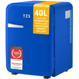 TZS First Austria - Retro Mini Kühlschrank 40L - Lautlos - Vintage Minibar für Schlafzimmer & Büro - dunkelblau