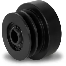 Eberth Doppel Fliehkraftkupplung 25mm Welle Doppelkeilriemen, 7mm Passfedernut, 58mm Keilriemenrollen-durchmesser, Nutbreite innen 6mm, Nutbreite außen 13mm, Kupplungsglocke Durchmesser 116mm