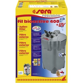 Sera fil Bioactive 400 + UV | Außenfilter für Süßwasseraquarien bis 400l | 5W UV-C Lampe | Reduziert Krankheitserreger & Algen | optimale Filtermedien | 34-fache Filterleistung | langlebig & robust